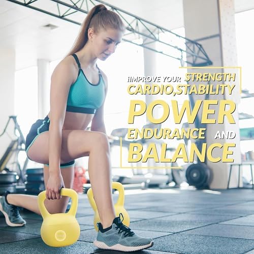 Fitvids Soft Kettlebells - Sea and Iron Sand Filled Weights - Color Coded Soft Vinyl Kettlebells - Multiple Sizes Fitv