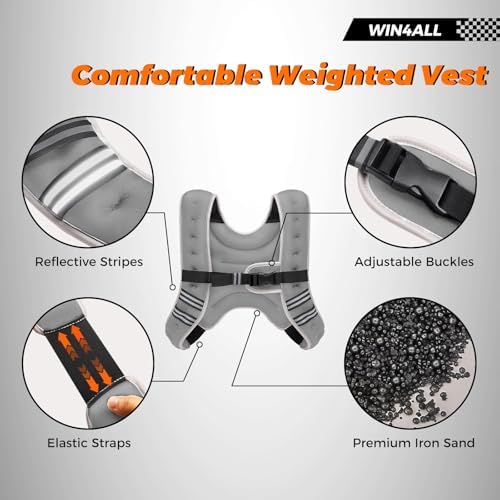 Women's Adjustable 6lb-20lb Weighted Vest for Walking, Strength Training, and Running Black