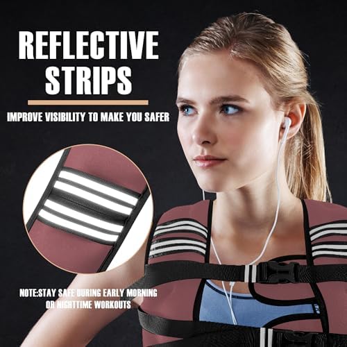 Weighted Vest for Men and Women - 10/15/20lbs - Reflective Stripe - Workout Equipment for Strength Training, Running, Wa