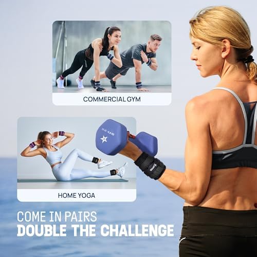 Yes4All Adjustable Wrist & Ankle Weights - Fitness & Strength Training for Women & Men, Versatile Colors - |5 LB Pair, P