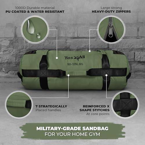 Yes4All Adjustable Sand Bags for Workout, Ideal for Home Gym and Fitness Lovers, Multiple Colors and Sizes Available (5