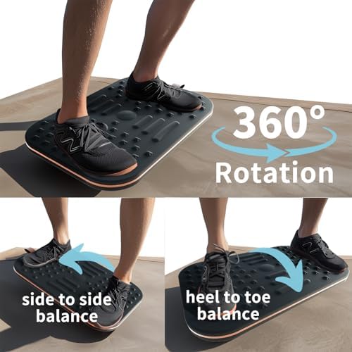 2-in-1 Dual-Sided Wobble Board & Anti-Fatigue Standing Mat for Standing Desk at Home and Gym | Balance Board and Anti-F