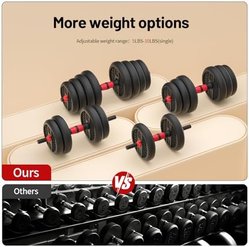 Adjustable Dumbbell Set for Men/Women Home Gym Exercise, 20/30/40/60/80lbs Used as Barbell/Kettlebells/Push Up Stand Hot