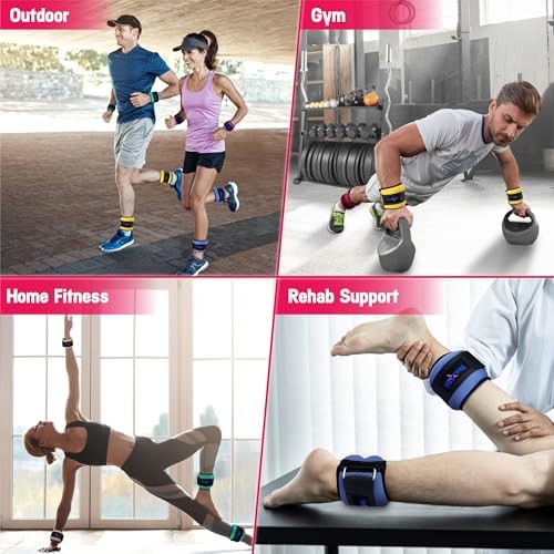 Yes4All Adjustable Wrist & Ankle Weights - Weighted Bands for Fitness Workout, Walking, Jogging and Pilates for Women, M