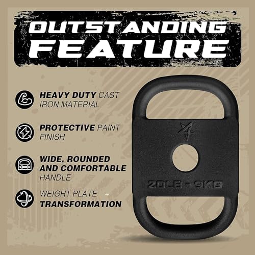 Yes4All Cast Iron Rucking Weight for Weighted Walking and Lifting - Tactical Strength Training, 20 LB | Yes4All Cast Ir