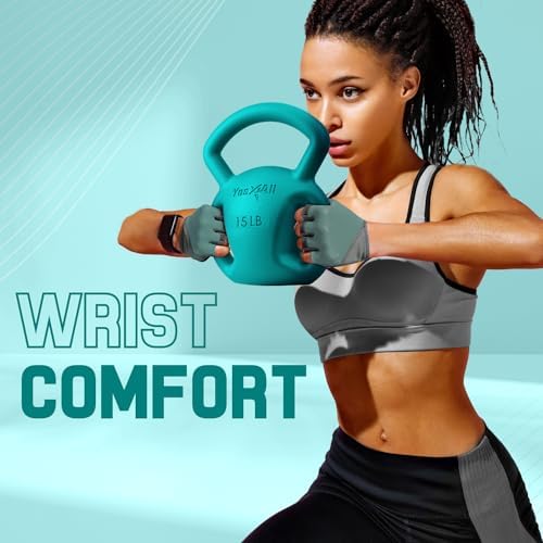 Yes4All Kettlebell, Strength Training Kettlebells for Women, Wide Multi-grip Textured Handle for Home Gym Exercises & Fu