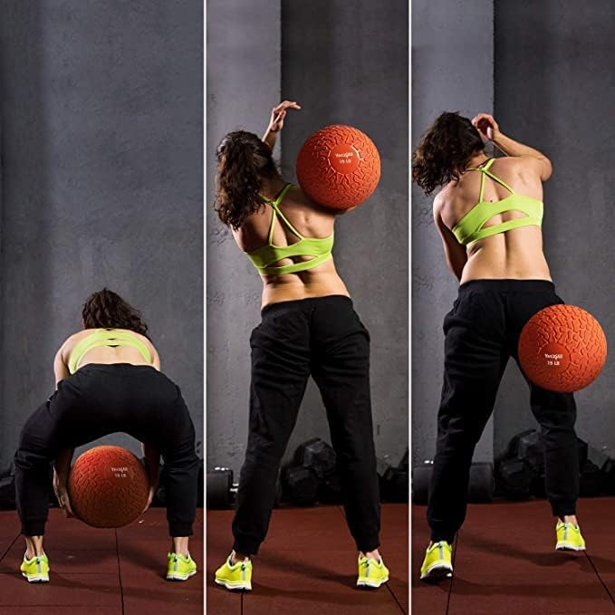 Yes4All Slam Balls, Durable PVC Sand Filled, Core Strengthening Workout Ball for Fitness Enthusiasts at Home Gym