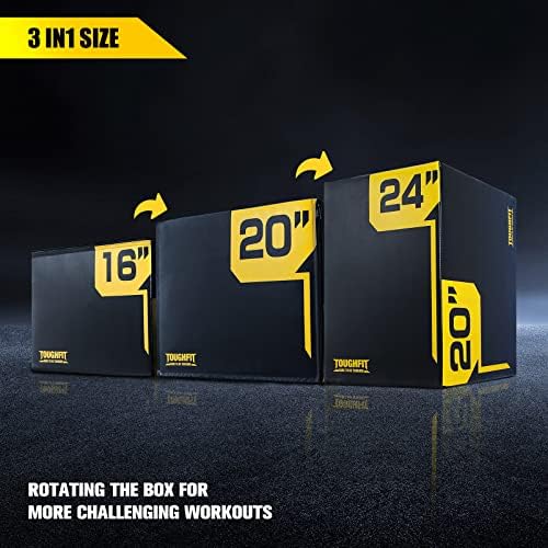 ToughFit Plyo Box - Adjustable Height Foam Plyometric Box for MMA and Crossfit Enthusiasts - Ideal for Home Gym Training