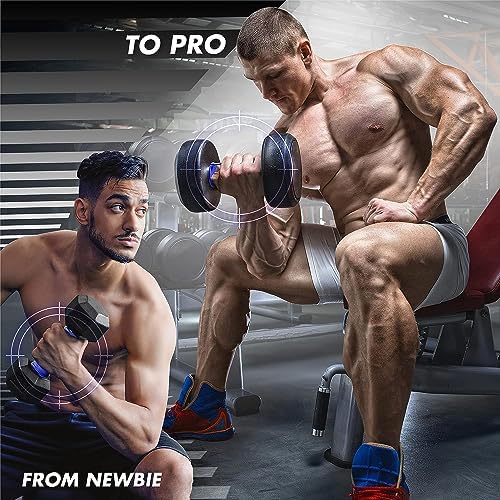 Yes4All Thick Dumbbell Handles Grips, Firm Rubber Barbell Grips for Increasing Forearm Strength and Muscle Building in W