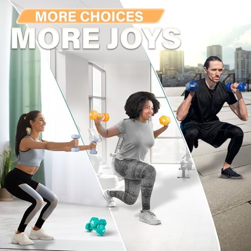 Yes4All Vinyl Hexagon Dumbbells - 2-in-1 Adjustable Set (2-15 lbs) for Home Gym Strength Training