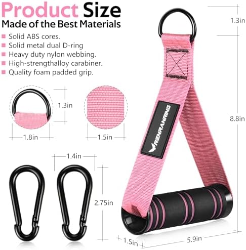 Renranring Replacement Handles for Gym Cable Machines - Strong & Durable Exercise Accessories for Home and Commercial U