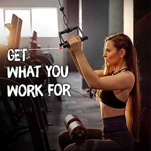 Yes4All Cable Machine Attachment, Double D Handle & Tricep Rope Cable Attachment, Gym Weight Machine Accessories Load 88