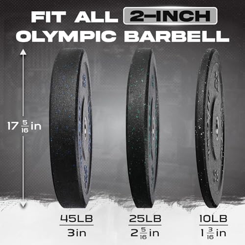 Yes4All 2" Bumper Plate for Weightlifting and StrengthTraining - Less Impact, Absorb Bounce & Shock, Multiple Options