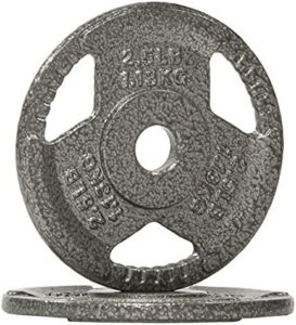 Fitvids 2-Inch Olympic and 1-Inch Standard Cast Iron Weight Plate for Strength Training & Weightlifting - Multiple Weigh