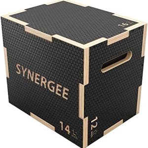 Synergee 3 in 1 Non-Slip Plyometric Box for Jump Training and Conditioning Synergee Wooden Plyo and Soft Plyo Box All