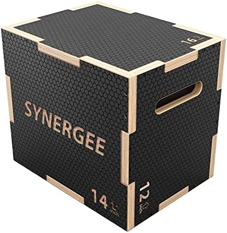 Synergee 3 in 1 Non-Slip Plyometric Box for Jump Training and Conditioning Synergee Wooden Plyo and Soft Plyo Box All