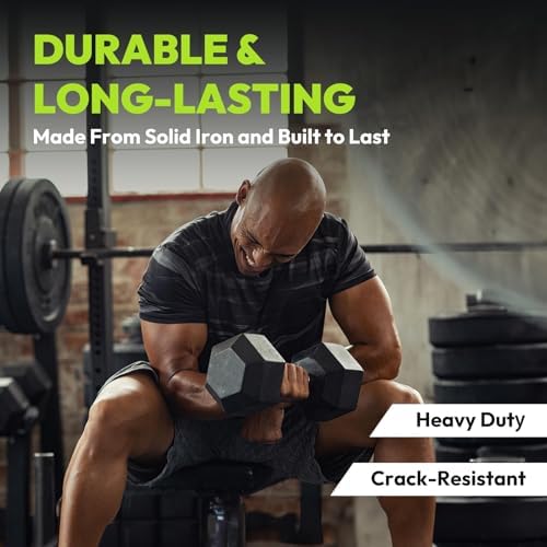 Hex Weights Dumbbells Set with Rack for Strength Training at Home and Gym, Heavy Duty 100-550 lb Rubber Coated Dumbbells