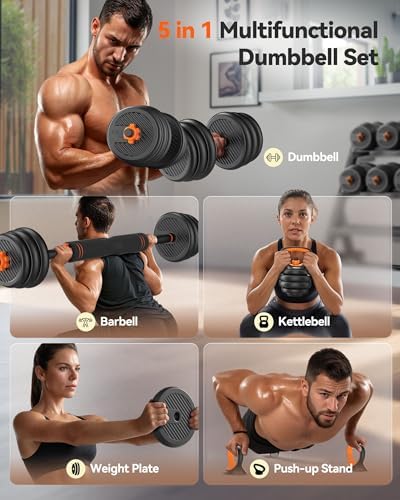 FEIERDUN Adjustable Dumbbells for Home Gym Use by Men and Women during Fitness Exercises