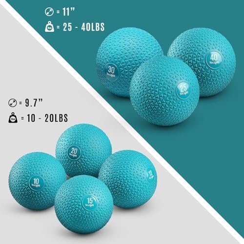 Yes4All Slam Balls, Durable PVC Sand Filled, Core Strengthening Workout Ball for Fitness Enthusiasts at Home Gym
