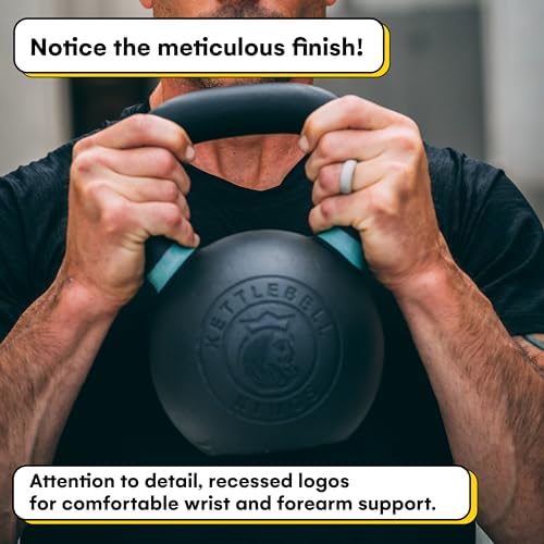 Kettlebell Kings Powder Coated Kettlebell Weights - 9-97 lb Strength Training Kettlebells for Men and Women - Home Gym E