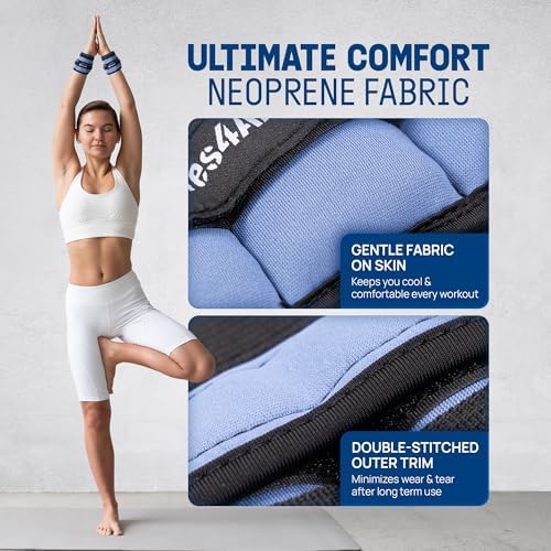 Yes4All Adjustable Wrist & Ankle Weights - Fitness & Strength Training for Women & Men, Versatile Colors - |5 LB Pair, P