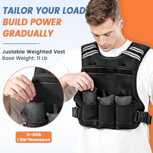 FUFF Adjustable Weight Vest for Women and Men | Women's Weighted Vest 20-32 Lb for Strength Training | Adjustable Weigh