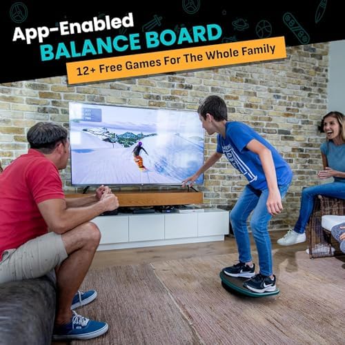 GoBalance Board - Smart Bluetooth Sensor Balance Board for Teens and Adults - 12 Free Games, Home Gym Workout, Fun Balan
