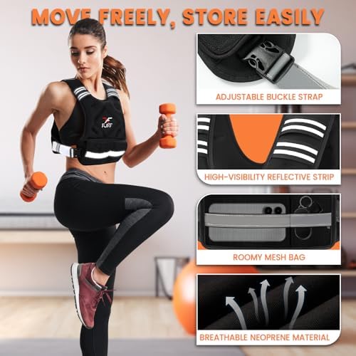 FUFF Adjustable Weight Vest for Women and Men | Women's Weighted Vest 20-32 Lb for Strength Training | Adjustable Weigh