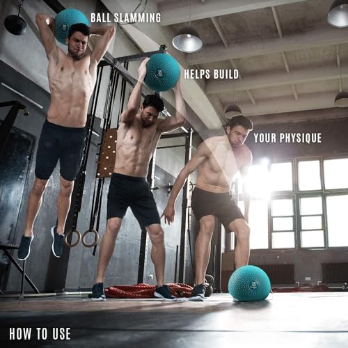 Yes4All Slam Balls, Durable PVC Sand Filled, Core Strengthening Workout Ball for Fitness Enthusiasts at Home Gym
