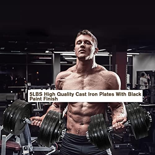For Dumbbell and Barbell Lovers - Cast Iron Weight Plate Set (1.25lb, |5lb, 5lb, 10lb) Ideal for Strength Training and