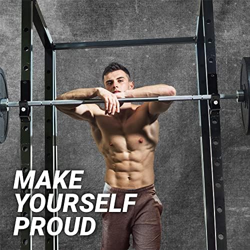 Yes4All Heavy Duty Power Rack J-Hooks & Attachments for 2x2 & 3x3 Power Racks – Ideal for Home Gym Fitness Lovers