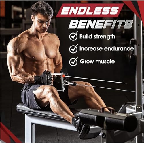 Yes4All Cable Machine Attachment Row Handles Tricep Rope Straight Bar V Bar LAT Pulldown Accessories 880 LB for Home Gy