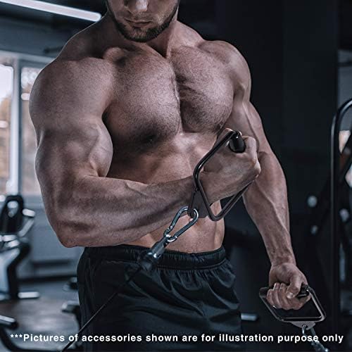 Yes4All Cable Machine Attachment, Double D Handle & Tricep Rope Cable Attachment, Gym Weight Machine Accessories Load 88