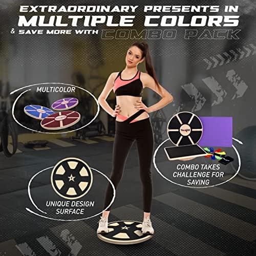 Yes4All Versatile Wooden Wobble Balance Board, Core Training, Exercise Balance Stability Trainer