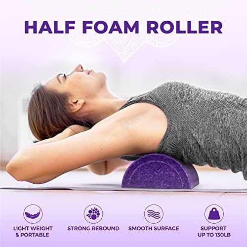 Yes4All High-Density EPP Half Round Back Roller Foam - Yoga, Pilates & Stretching - 12, 18, 24, 36 inch Yes4All High-D