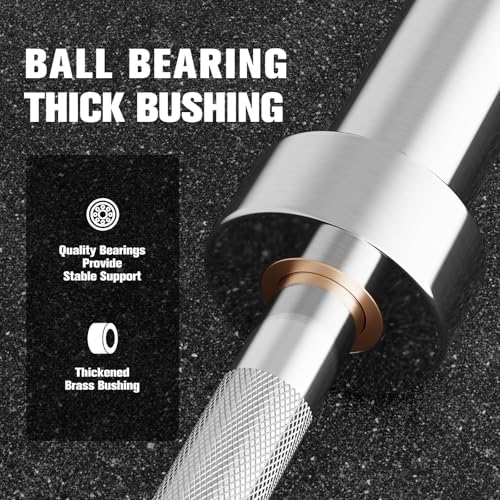 RitFit 7FT Olympic Barbell for Strength and Weightlifting Training - 2 Inch Olympic Bar for Squat, Deadlift, Bench Press