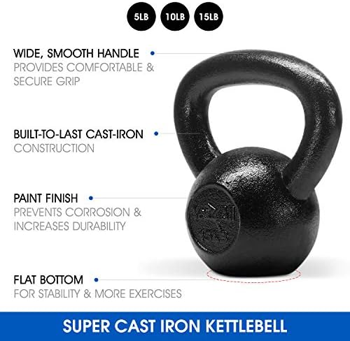 Yes4All Kettlebell Sets, Strength Training Kettlebells, Multi-Level from Beginners to Pros, Home Gym, Cast Iron, Wide Ha