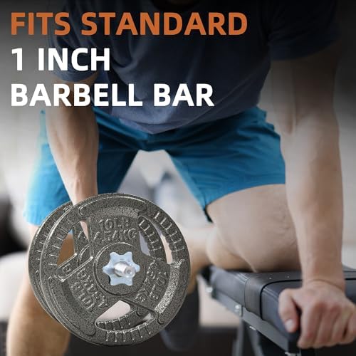 Fitvids Cast Iron Weight Plate Sets for Strength Training & Weightlifting, 35 LBS or 75 LBS or 120 LBS Sets Fitvids Ca