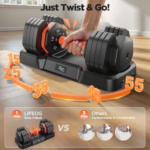 2025 Updated Adjustable Dumbbell Set for Home Gym, 110lbs/50lbs Weights with Storage Box, Suitable for Men and Women