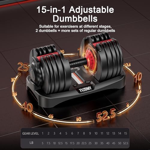 Adjustable Dumbbell Set for Home Gym Fitness Equipment | Free Weights Dumbbells Set for Men and Women Home Strength Tr