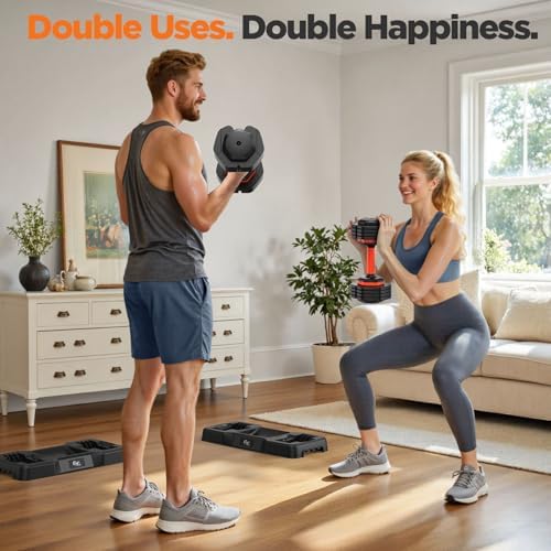 2025 Updated Adjustable Dumbbell Set for Home Gym, 110lbs/50lbs Weights with Storage Box, Suitable for Men and Women