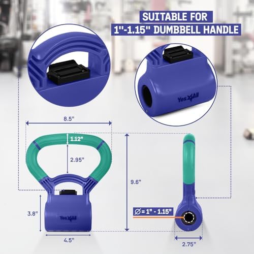 Yes4All Kettlebells Grip, Dumbbell Grip Handle, Kettlebell for Home Gym, Convert Dumbbells into Kettlebells for Home Wor