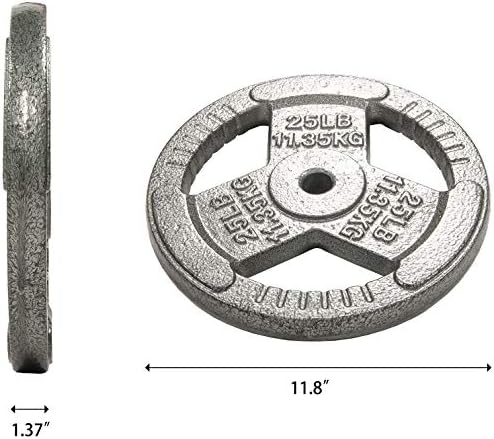 Fitvids Cast Iron Weight Plate Sets for Strength Training & Weightlifting, 35 LBS or 75 LBS or 120 LBS Sets Fitvids Ca