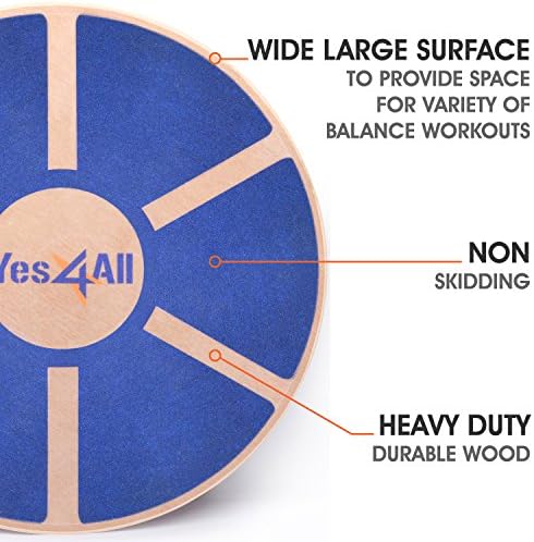 Yes4All Versatile Wooden Wobble Balance Board, Core Training, Exercise Balance Stability Trainer