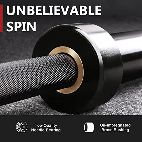 LIONSCOOL Olympic Barbell 7FT for Weightlifting and Powerlifting - 1500lbs Capacity - Strength Training for Squats, Dead