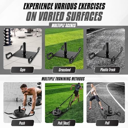Yes4All Weighted Sled for Speed Improvement and Athletic Exercise | Yes4All Weighted Training Pull Sled with Steel Buck