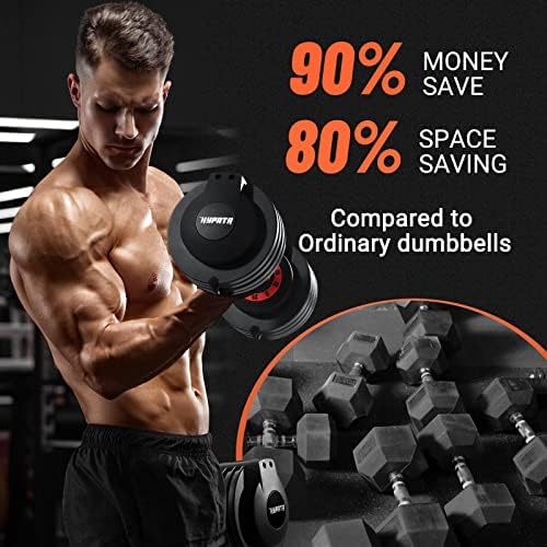 Adjustable 25/55 lbs Dumbbell Set for Home Workout, Suitable for Men and Women, Pair Dumbbells with Adjustable Weights