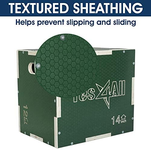 Yes4All 3 in 1 Non-Slip Wooden Plyo Box for Workout Enthusiasts | Yes4All Step Up Box and Plyometric Jump Box for Home