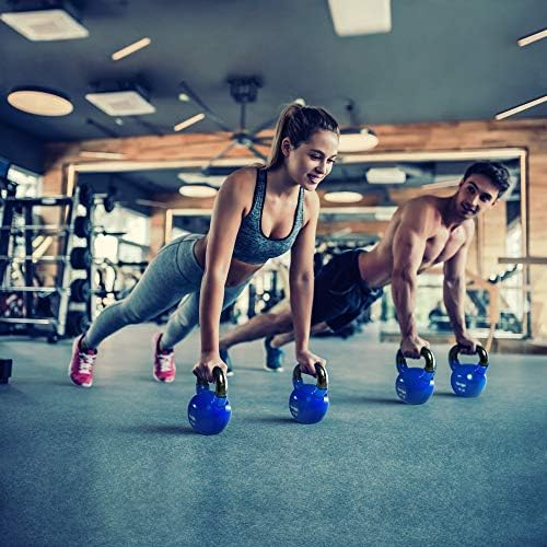 Yes4All Kettlebell, Stable Flat Bottom Kettlebell, Cast Iron Sets for Full Body Workout, Push Up, Grip Strength Training