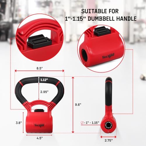 Yes4All Kettlebells Grip, Dumbbell Grip Handle, Kettlebell for Home Gym, Convert Dumbbells into Kettlebells for Home Wor
